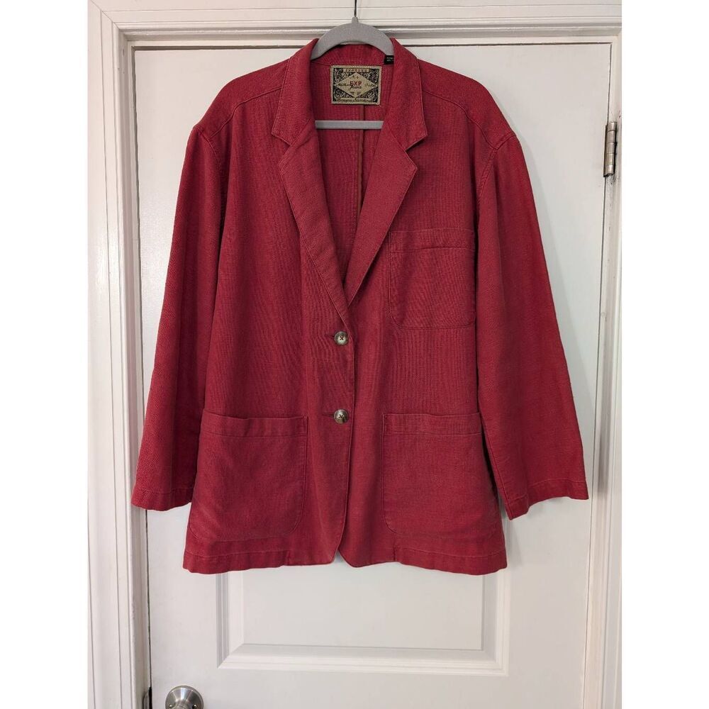 Express Vintage Boxy Blazer women's medium red oversized Y2K‎ 90s